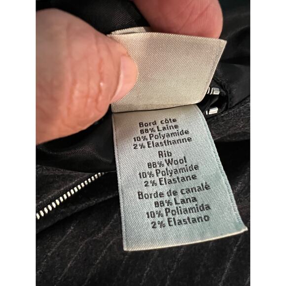 $5050 Hermes "Blouson Bord Cote" Wool Bomber Jacket Grey Pinstripe Men Size IT50 - Picture 14 of 16